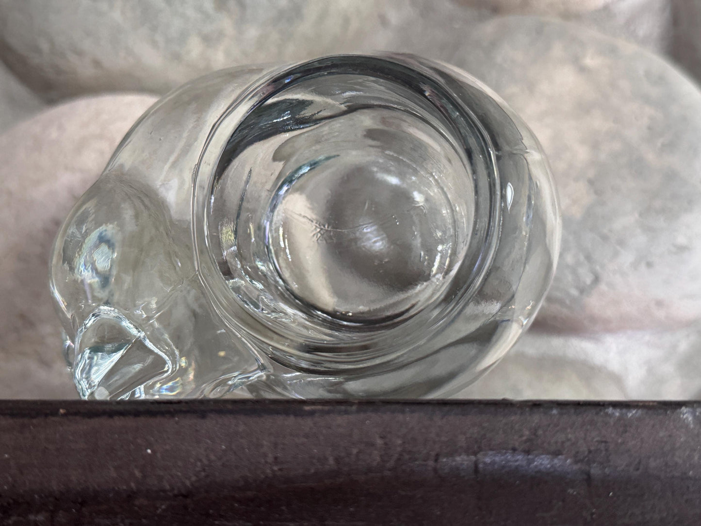 Vintage Indiana Glass Cat Votive: Sleeping Cat Candle Holder