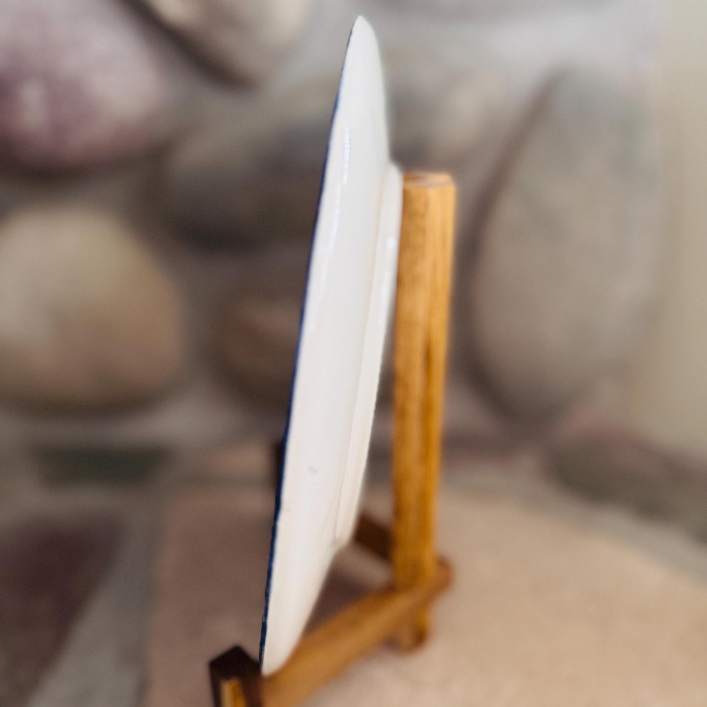 Hand-Painted Tiger Ceramic Plate: 1973 Signed Folk Art Decor