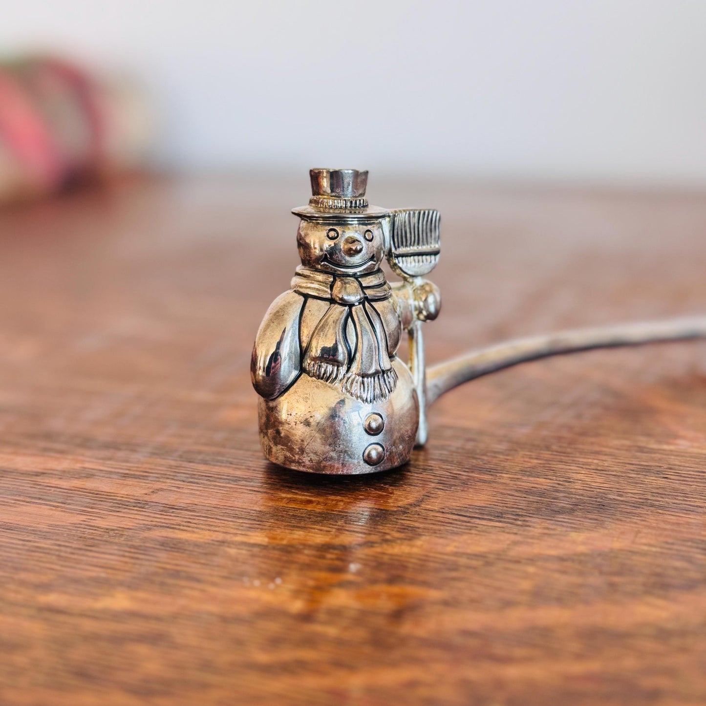 Vintage Godinger Christmas Snowman Candle Snuffer – Silverplate Holiday Candle Extinguisher