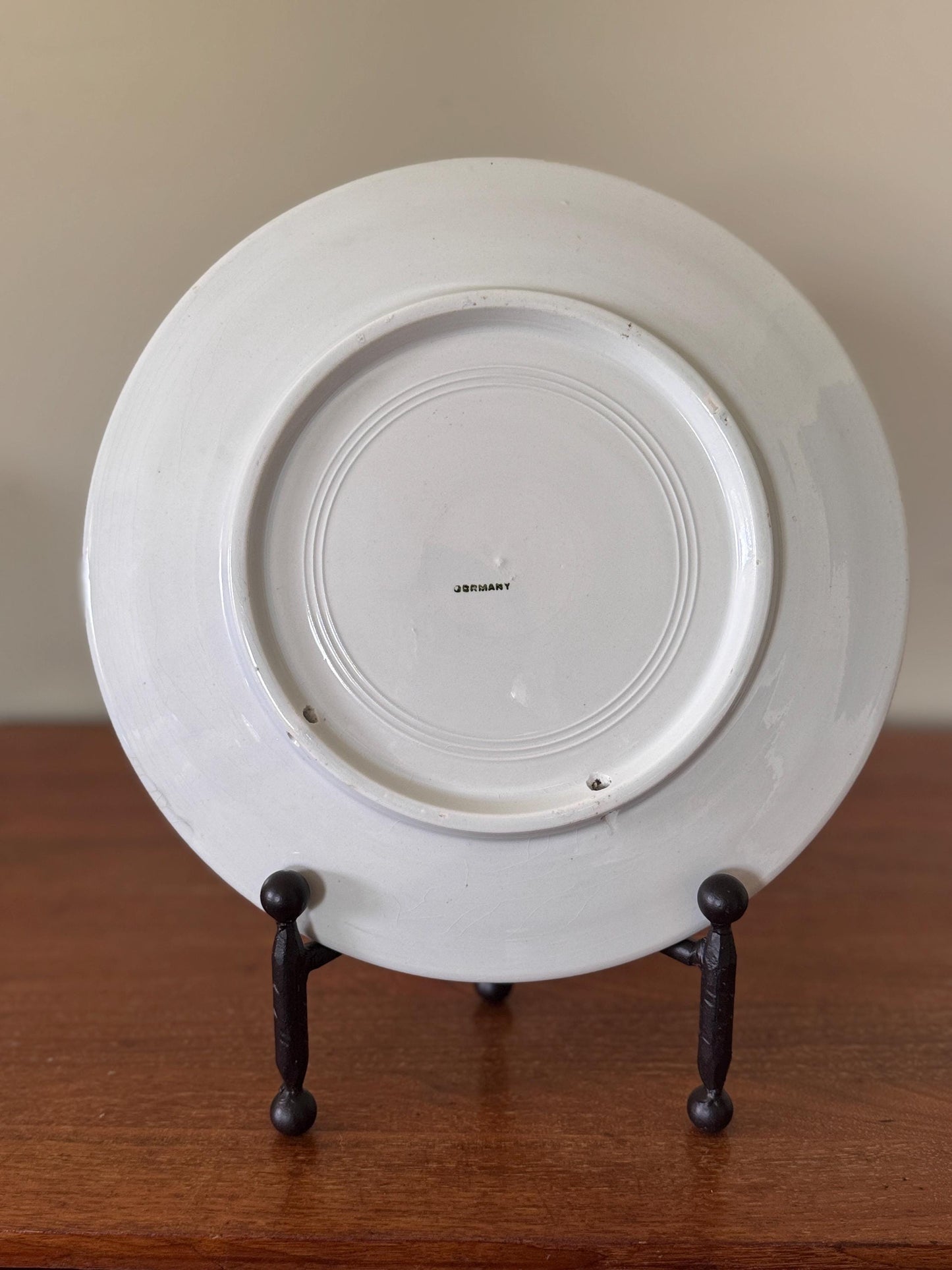 Antique German Equestrian Fox Hunt Plate: Ralph Lauren English Country Style