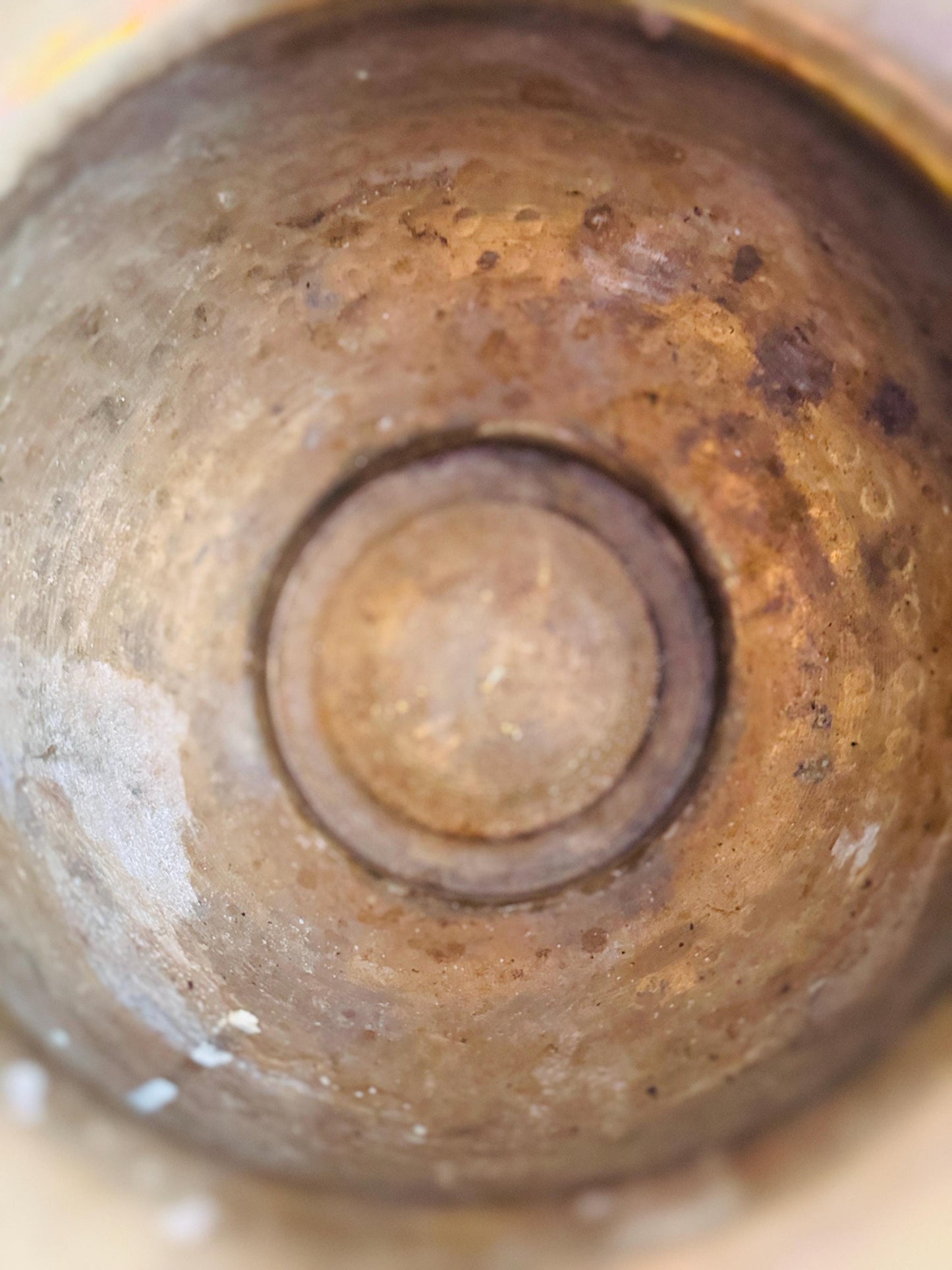 Vintage Hammered Brass Pot with Rope Detail: Boho Planter Bowl