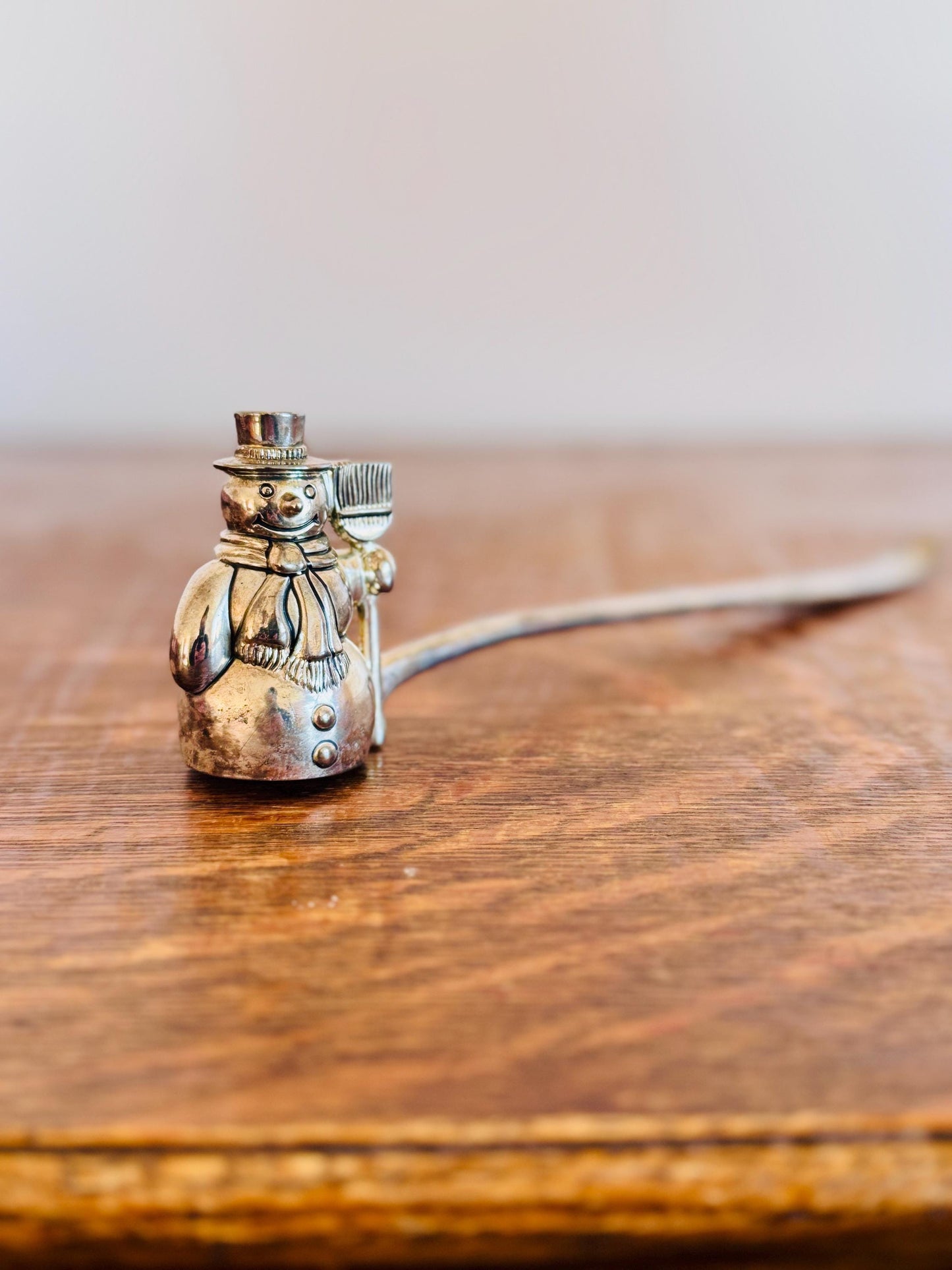 Vintage Godinger Christmas Snowman Candle Snuffer – Silverplate Holiday Candle Extinguisher