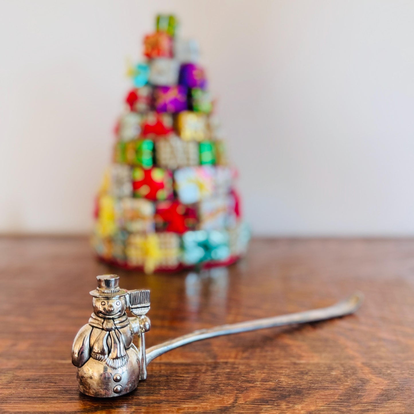 Vintage Godinger Christmas Snowman Candle Snuffer – Silverplate Holiday Candle Extinguisher