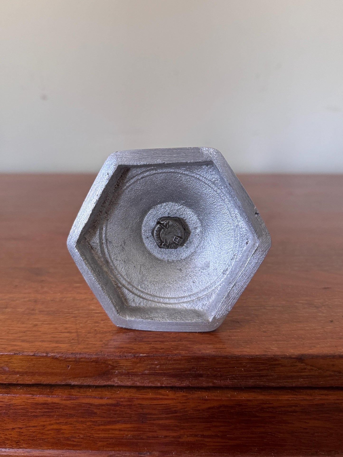 Vintage Aluminum Barley Twist Spiral Candlestick Holder, Taper Candle Pair Mid Century Modern