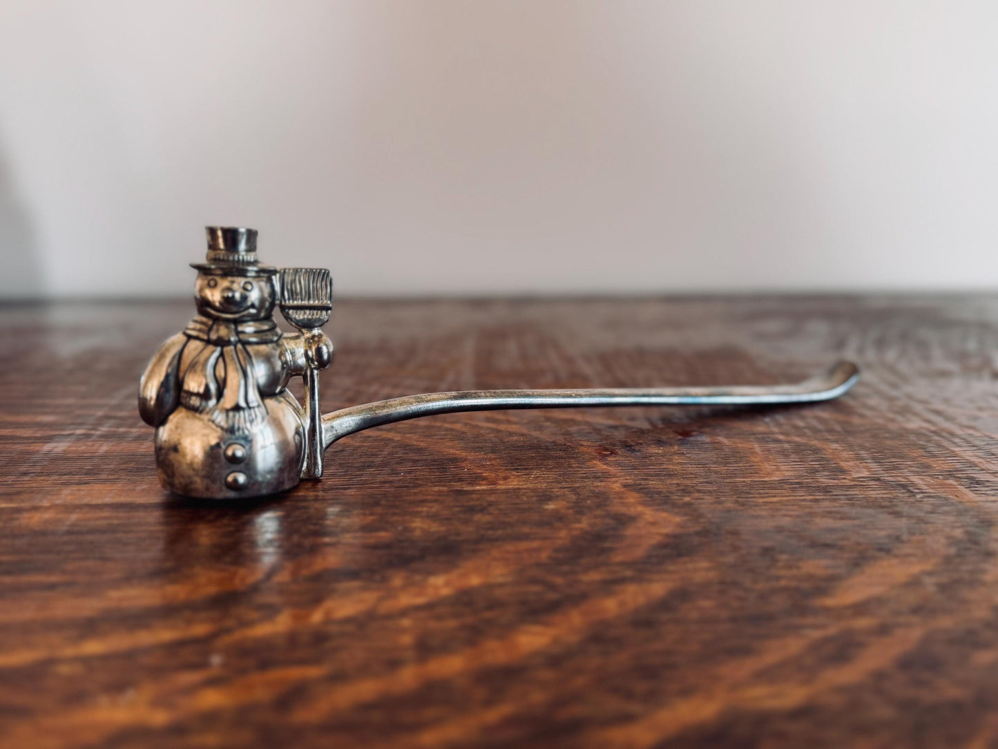 Vintage Godinger Christmas Snowman Candle Snuffer – Silverplate Holiday Candle Extinguisher