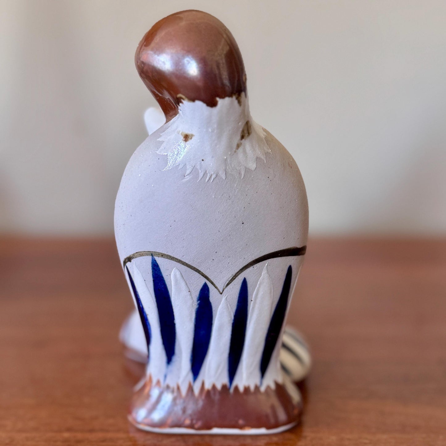 Vintage Tonalá Pottery Cat Figurine | Hand-Painted Mexican Folk Art