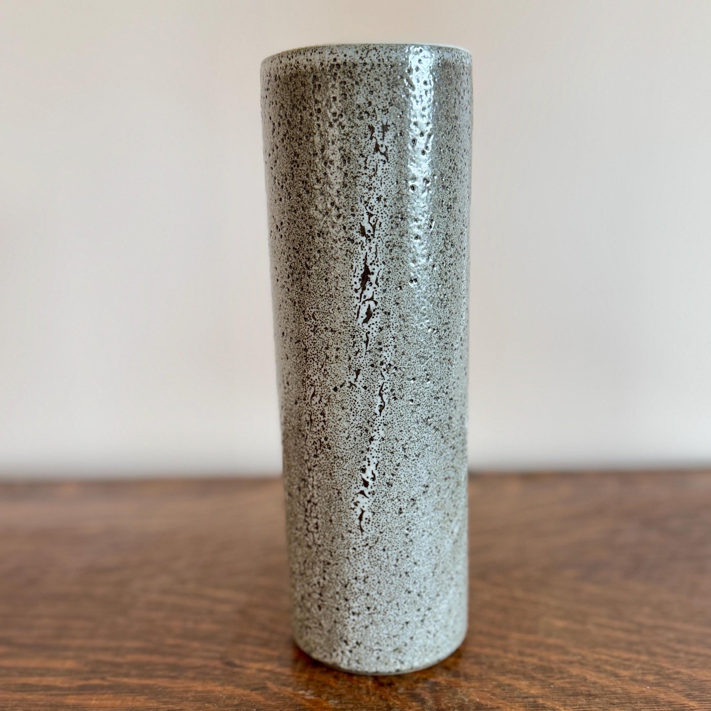 Pigeon Forge Pottery Vase – Tennessee Studio Art, Gray Drip Glaze