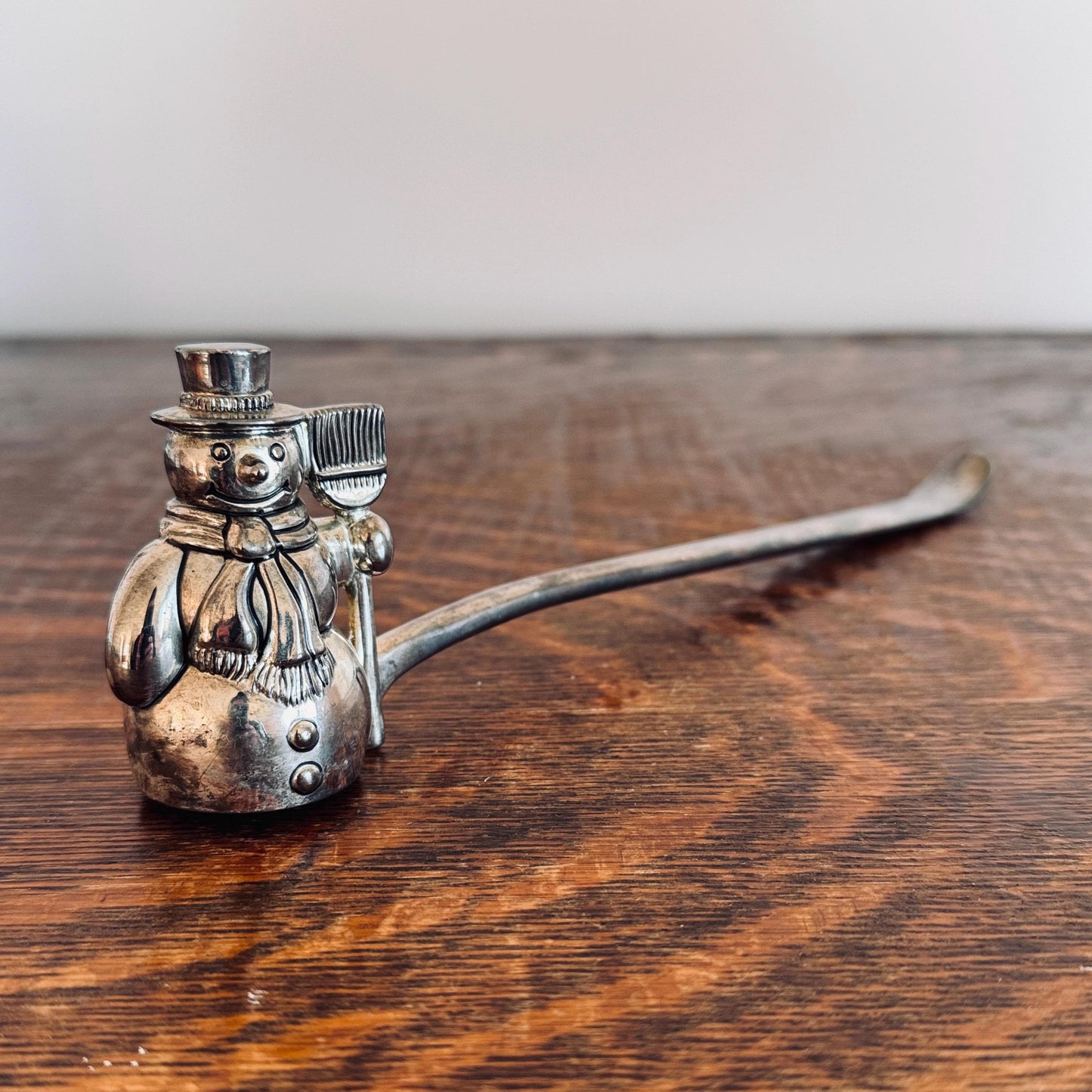 Vintage Godinger Christmas Snowman Candle Snuffer – Silverplate Holiday Candle Extinguisher