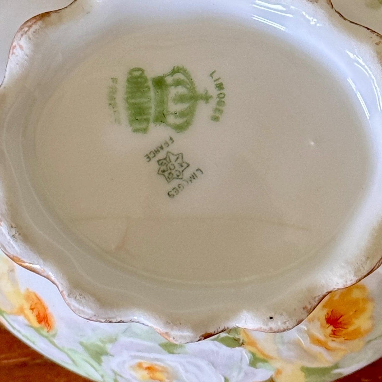 Antique Limoges Porcelain Sugar Bowl – Hand Painted Roses, Gold Trim