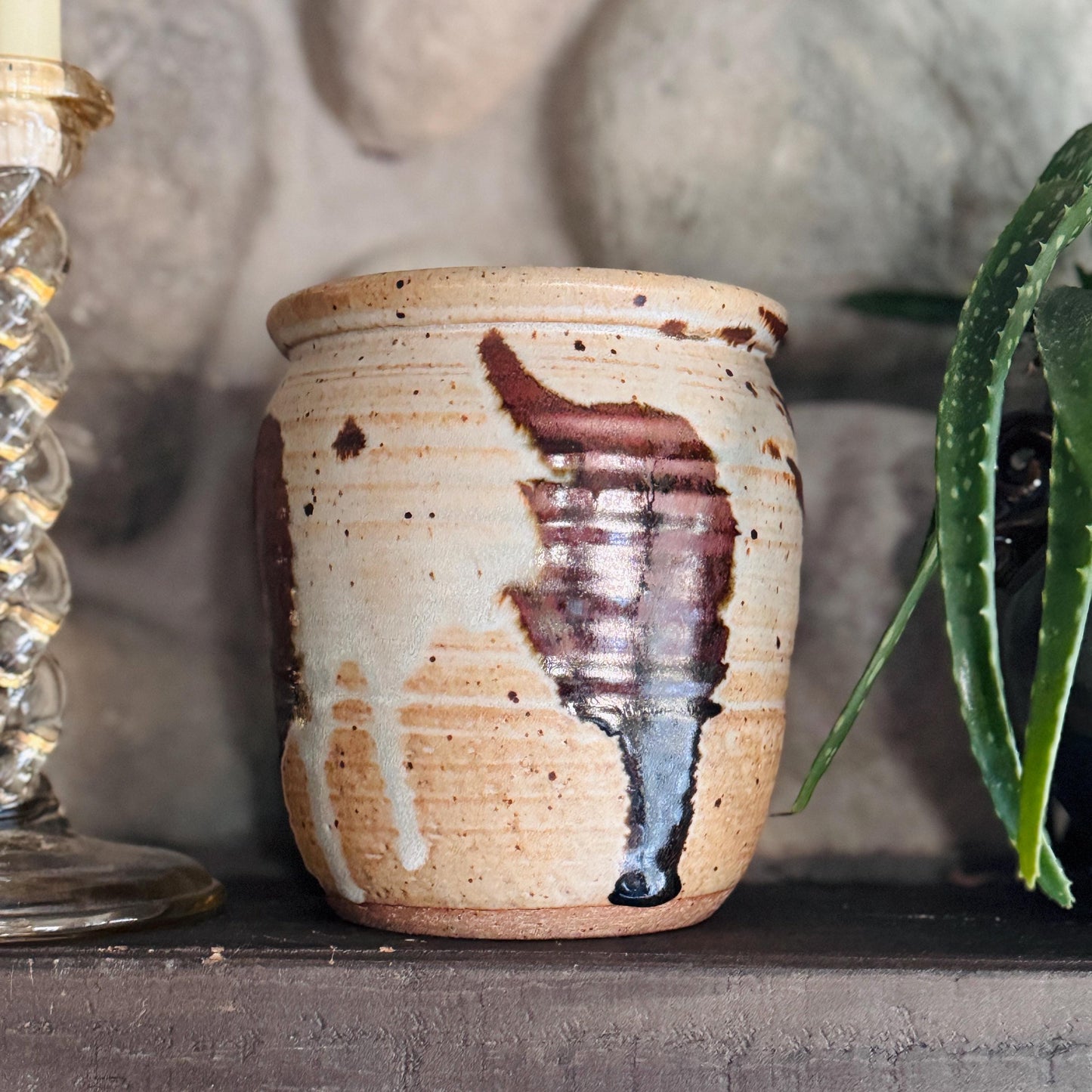 High End Vintage Shino Glaze Pottery in the manner of Warren MacKenzie