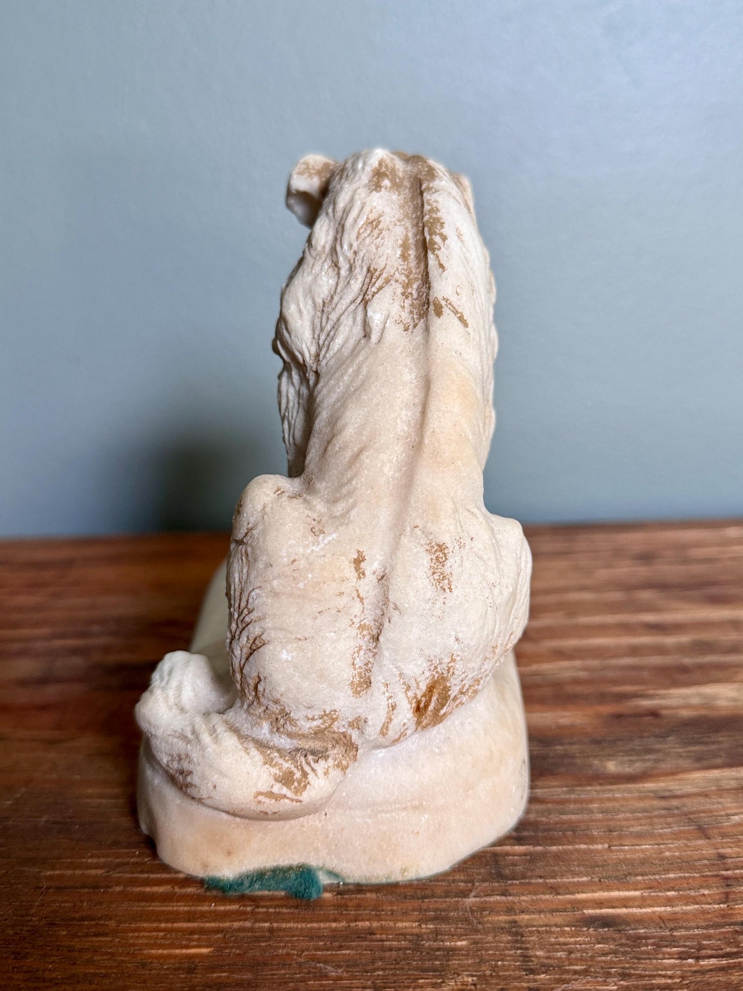 Chalkware Child & Collie Dog Figurine Whimsical Loyalty Friendship Sculpture | Nursery or Mantel Decor