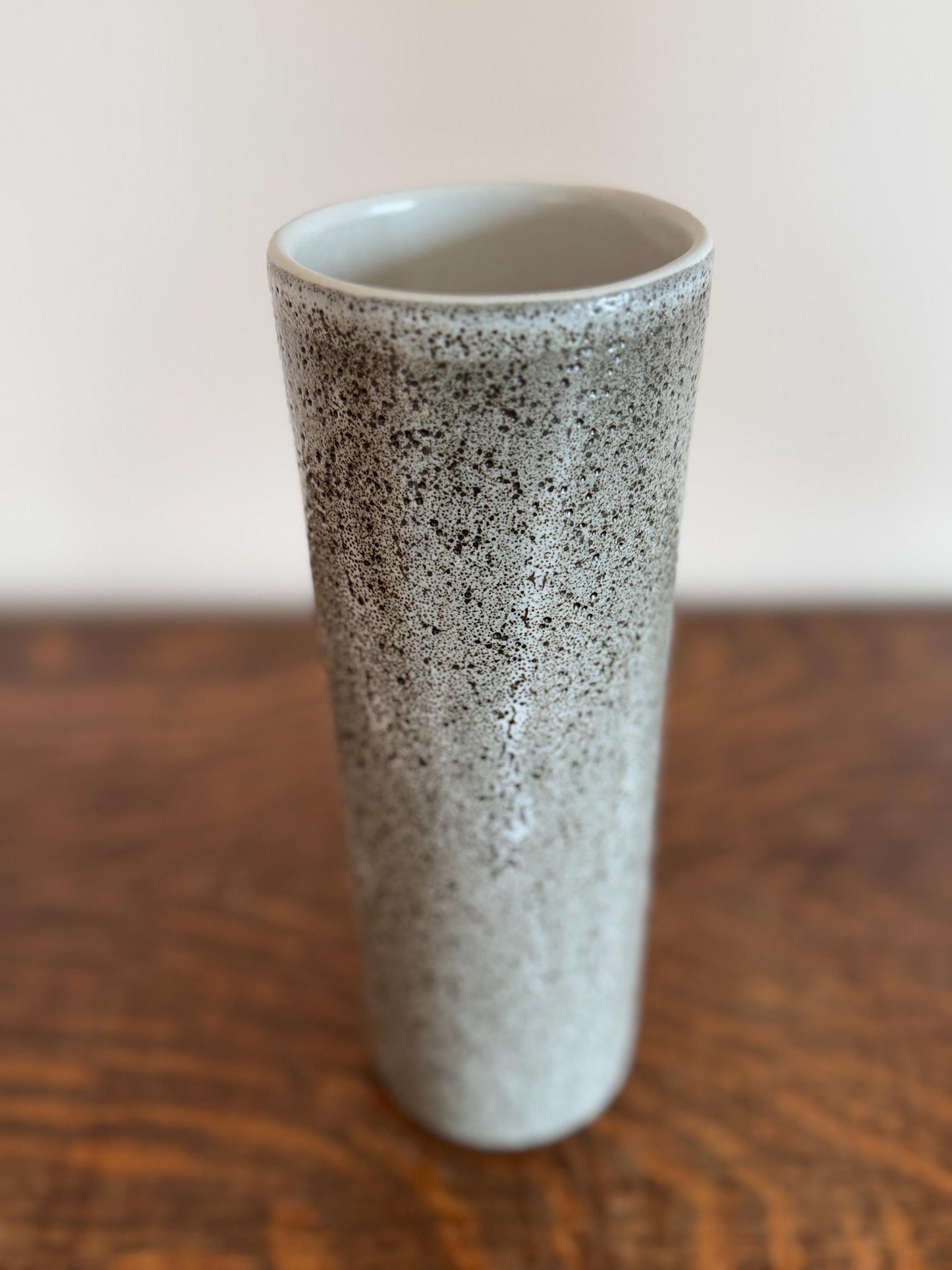 Pigeon Forge Pottery Vase – Tennessee Studio Art, Gray Drip Glaze