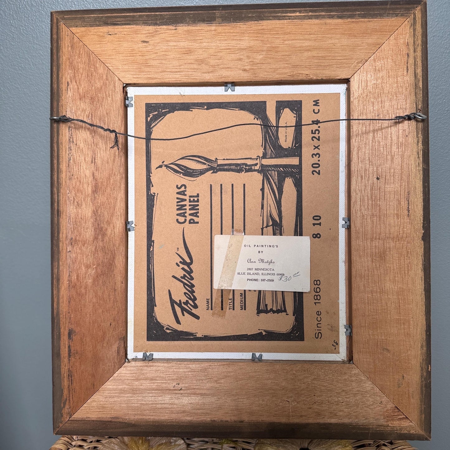 Vintage Framed Oil Painting: Rustic Country Landscape by Ann Matzko