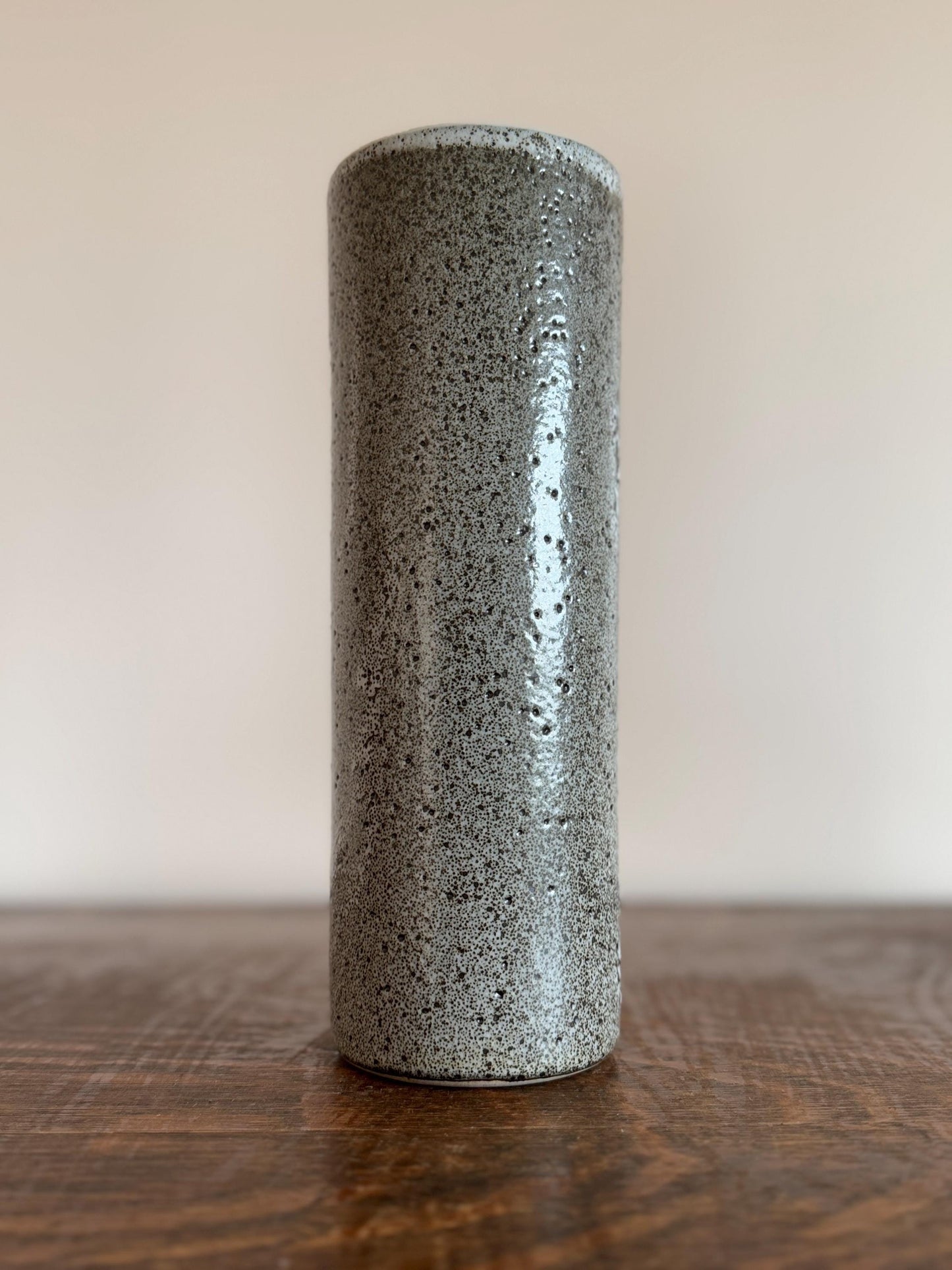 Pigeon Forge Pottery Vase – Tennessee Studio Art, Gray Drip Glaze