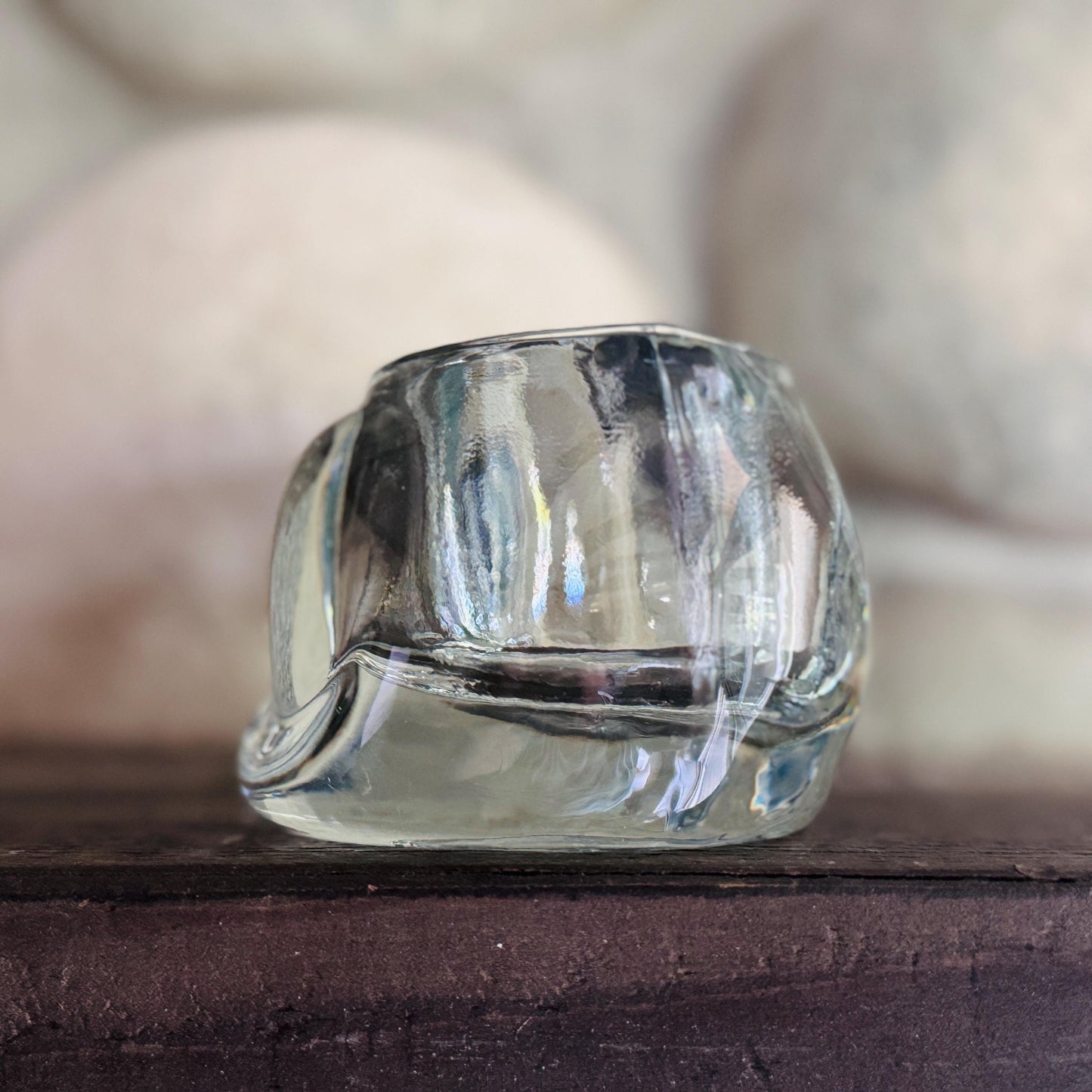 Vintage Indiana Glass Cat Votive: Sleeping Cat Candle Holder