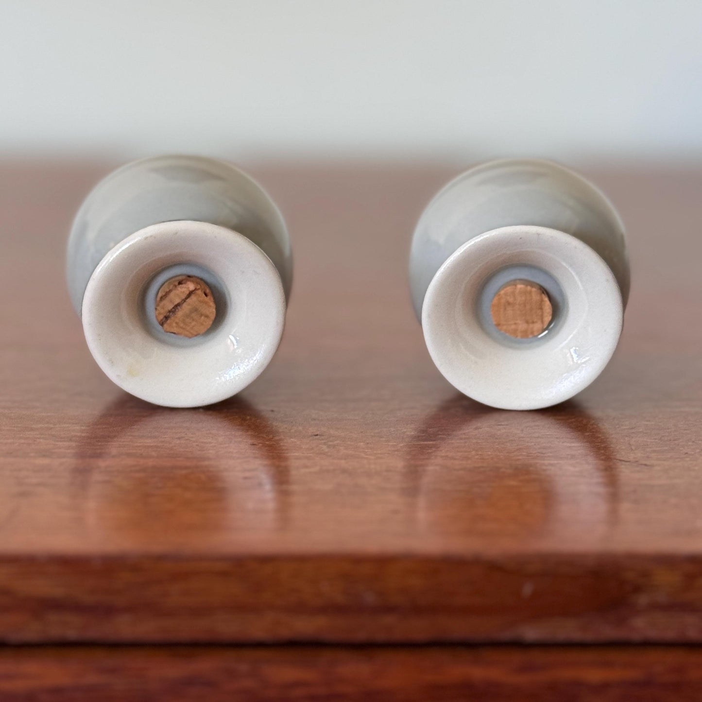 Flintridge Platinum Palm Salt & Pepper Shakers: Mid-Century Modern Porcelain