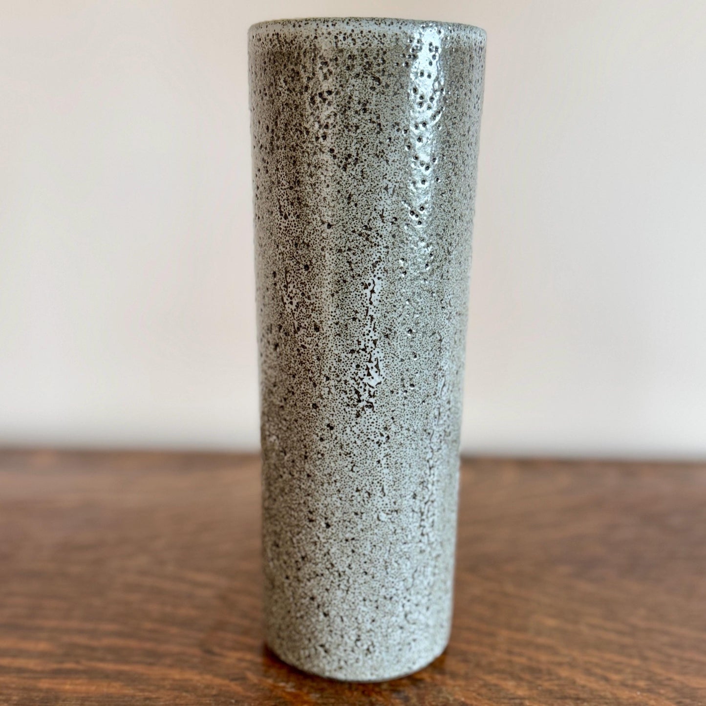 Pigeon Forge Pottery Vase – Tennessee Studio Art, Gray Drip Glaze