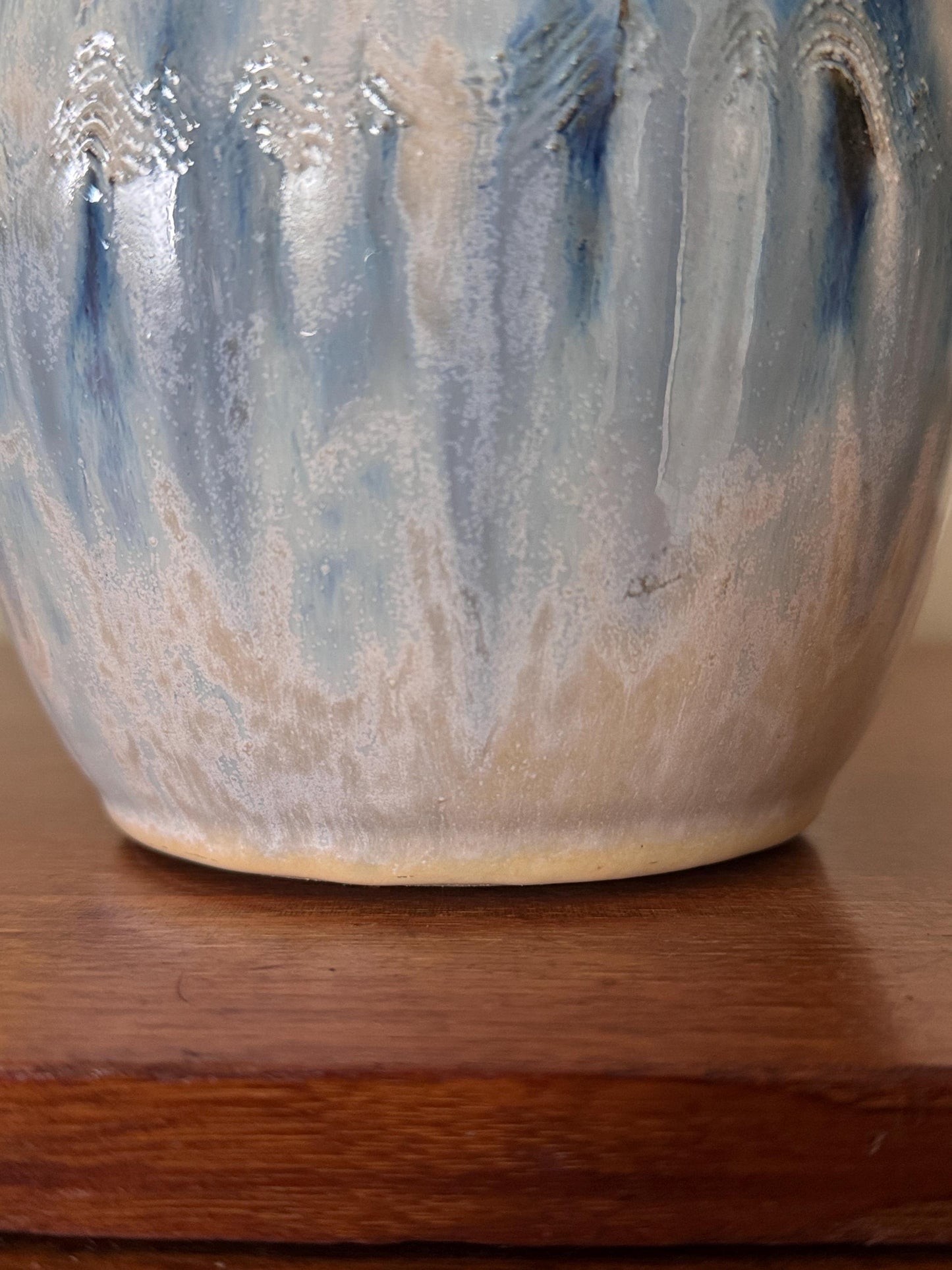 Handmade Blue Drip Glaze Pottery Vase by Joe Chomyn (8-inch)