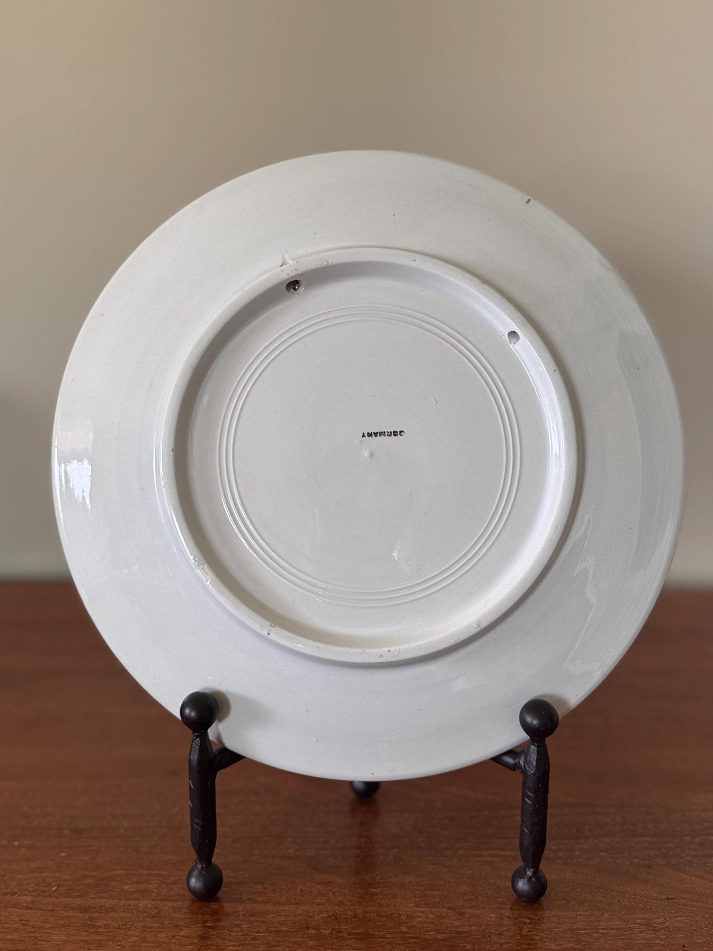 Antique German Equestrian Fox Hunt Plate: Ralph Lauren English Country Style