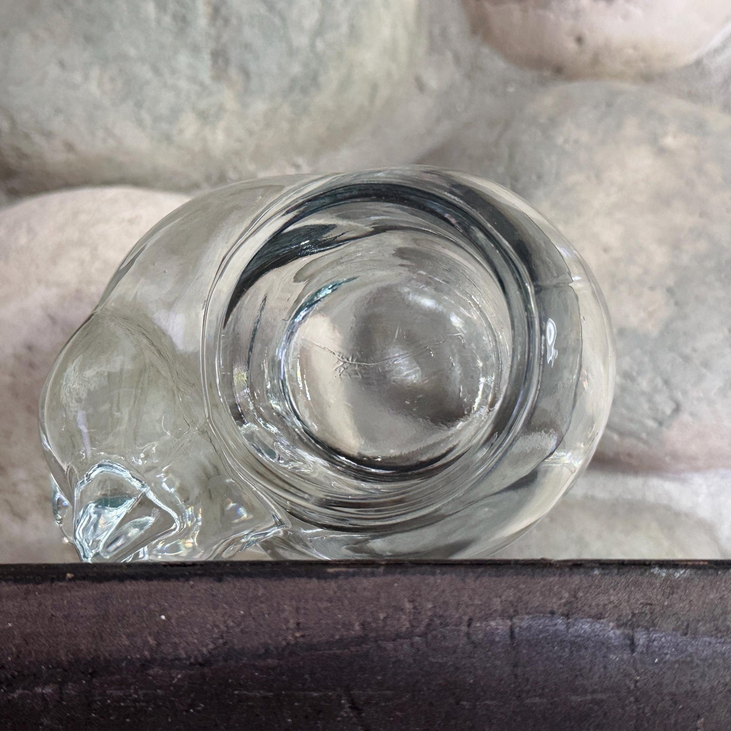 Vintage Indiana Glass Cat Votive: Sleeping Cat Candle Holder