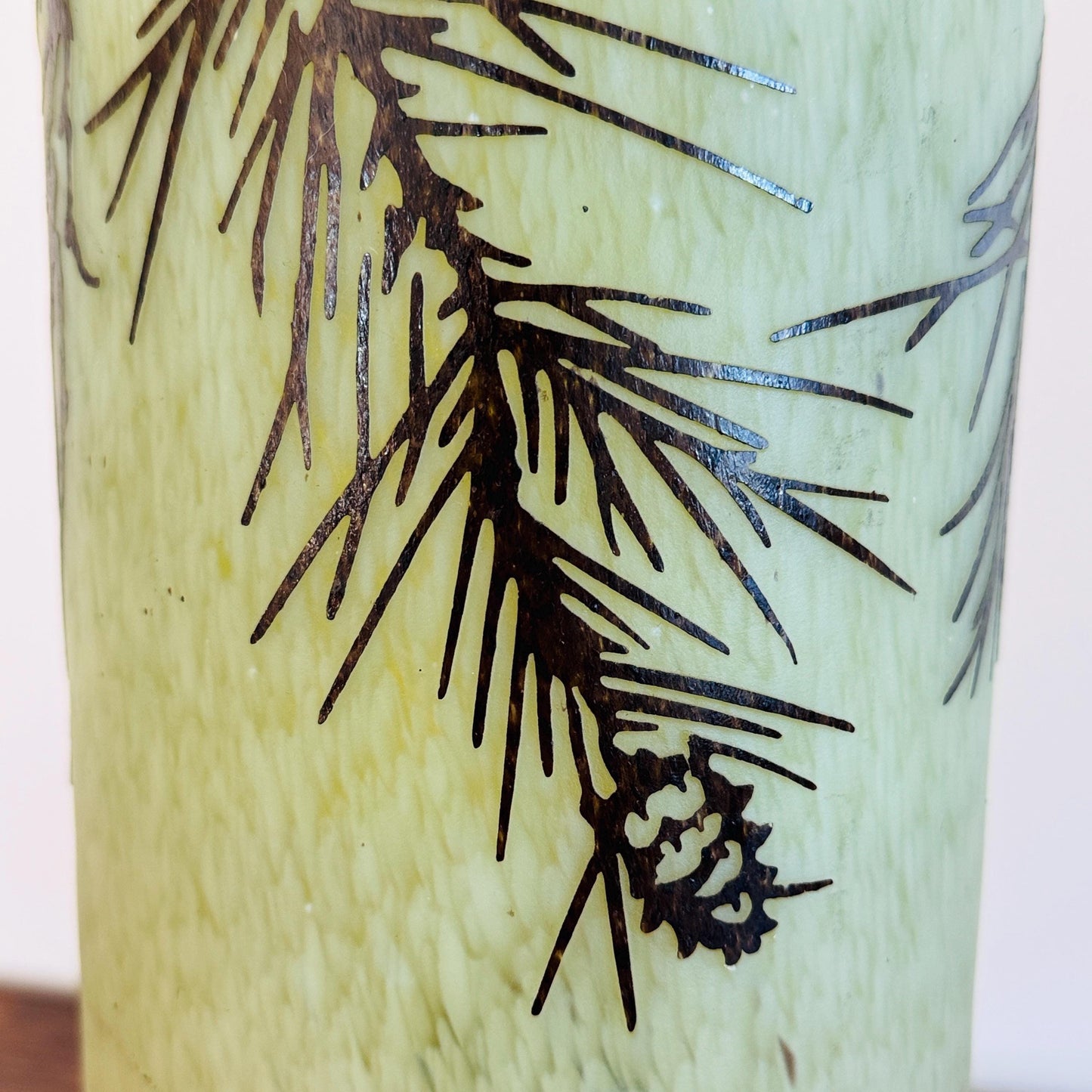 Art Noveau French Style of Emile Galle Cameo Art Glass Pine Cone Forest