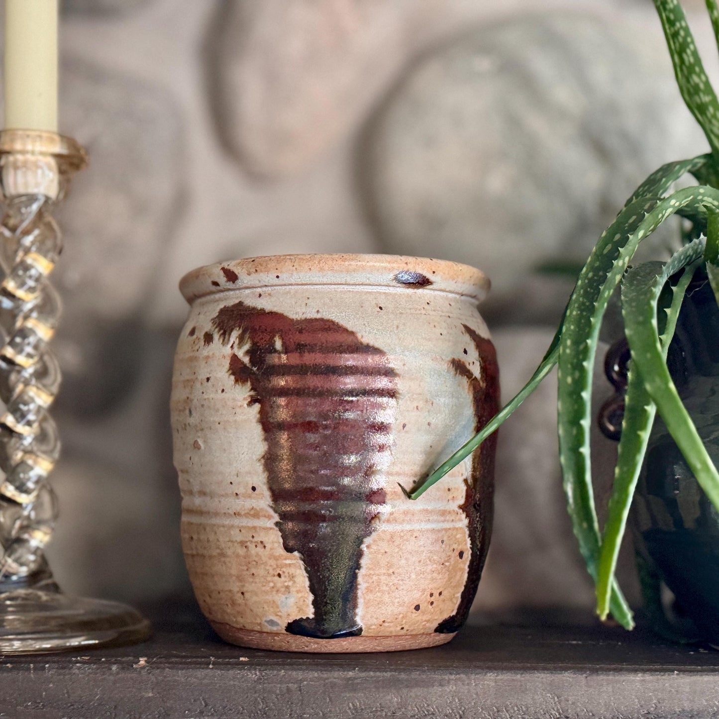 High End Vintage Shino Glaze Pottery in the manner of Warren MacKenzie