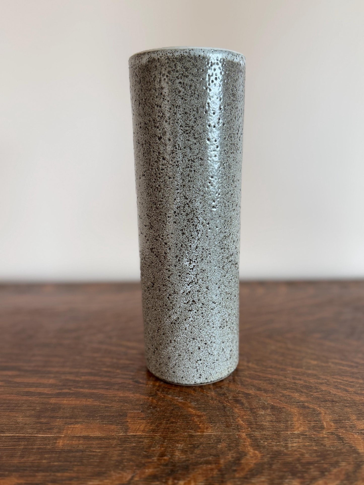 Pigeon Forge Pottery Vase – Tennessee Studio Art, Gray Drip Glaze