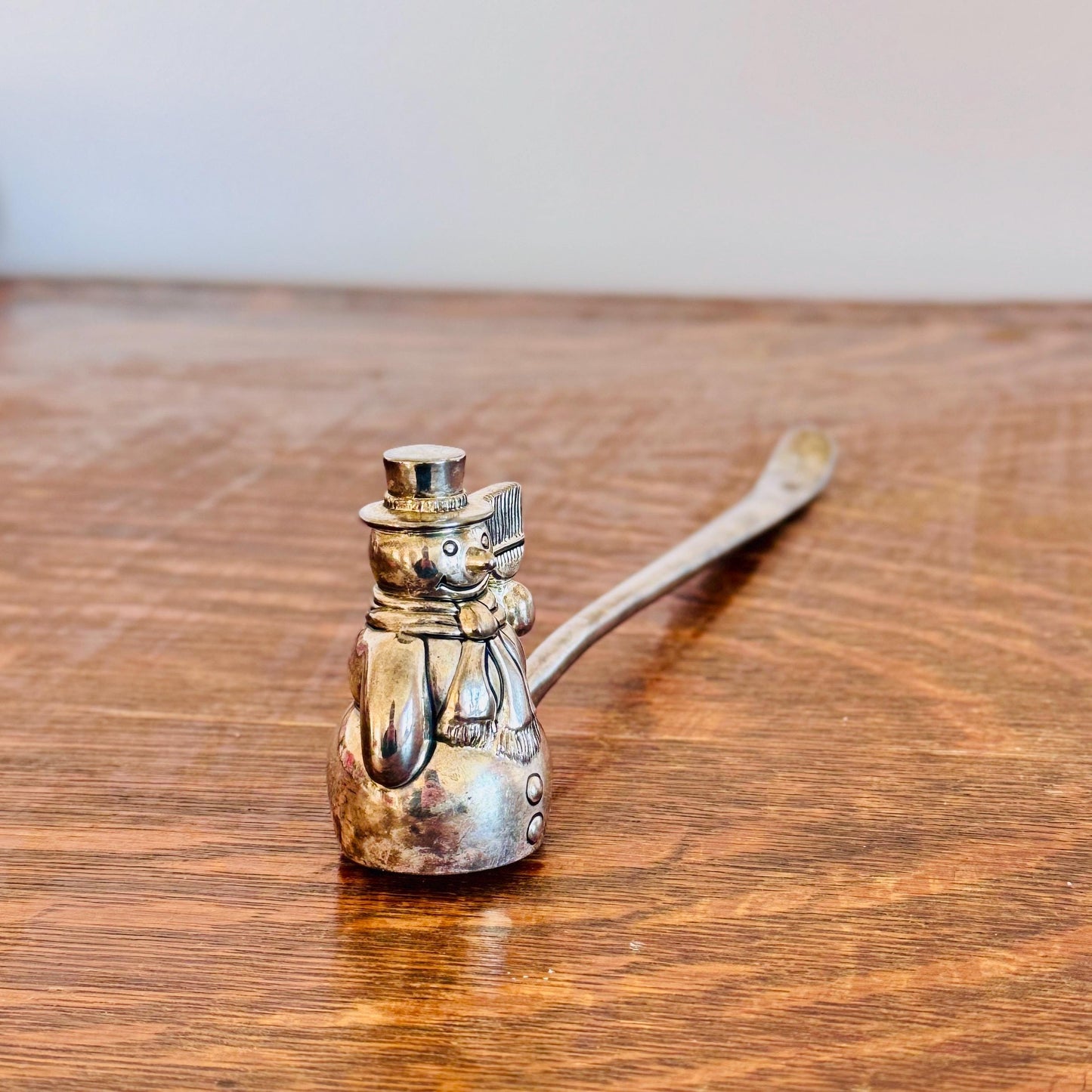 Vintage Godinger Christmas Snowman Candle Snuffer – Silverplate Holiday Candle Extinguisher