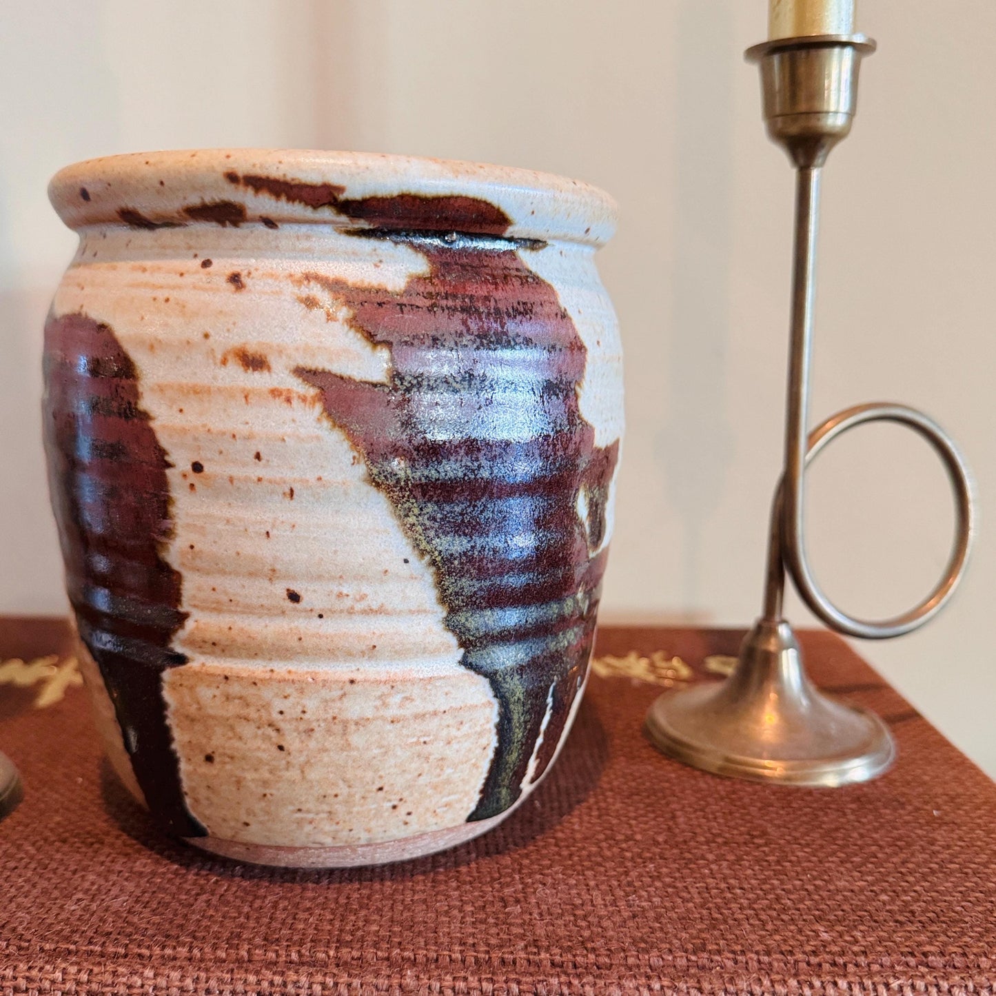 High End Vintage Shino Glaze Pottery in the manner of Warren MacKenzie